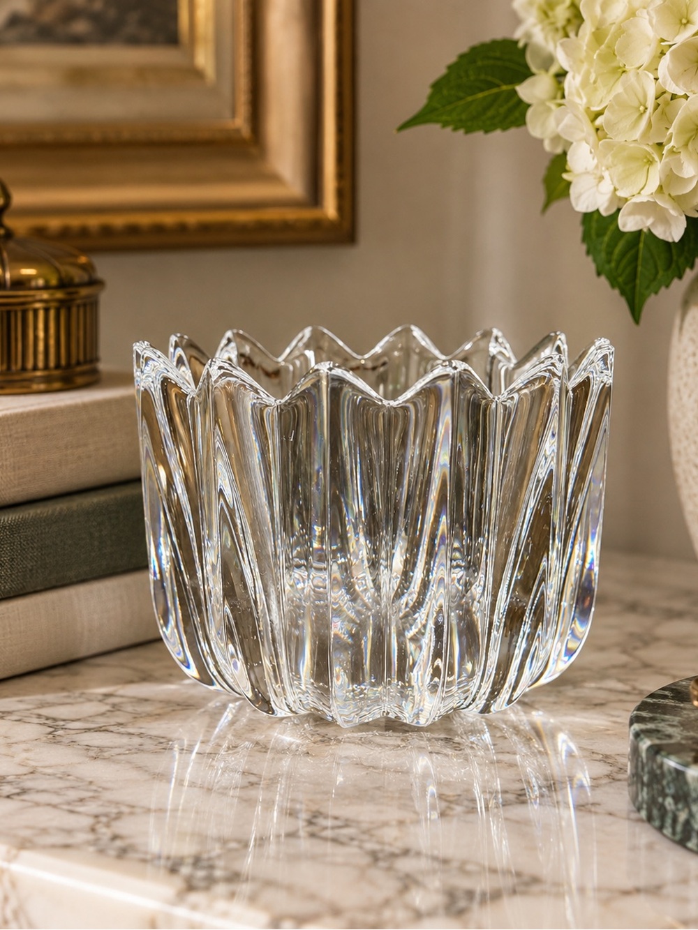 Orrefors Fleur Crystal Bowl | Retired Jan Johansson Design